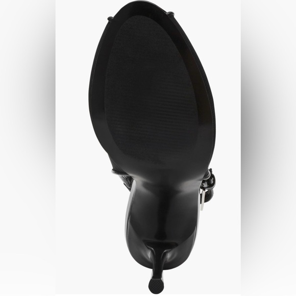 Steve Madden Elegant Black Mesh Slingback Heels Adjustable Strap Various Sizes - Picture 4 of 14